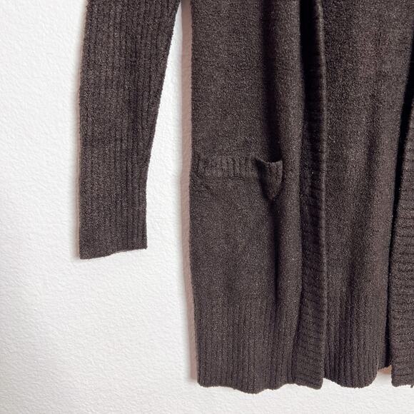 Barefoot Dreams Brown CozyChic Lite Relaxed Hooded Cardi with Pockets Size Small - Picture 4 of 8